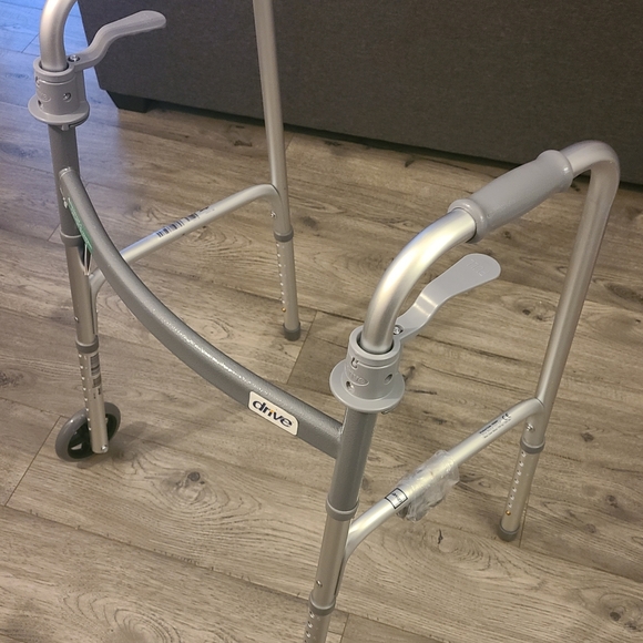 Deluxe Trigger Release Folding Walker with 3" Wheels - Picture 1 of 2